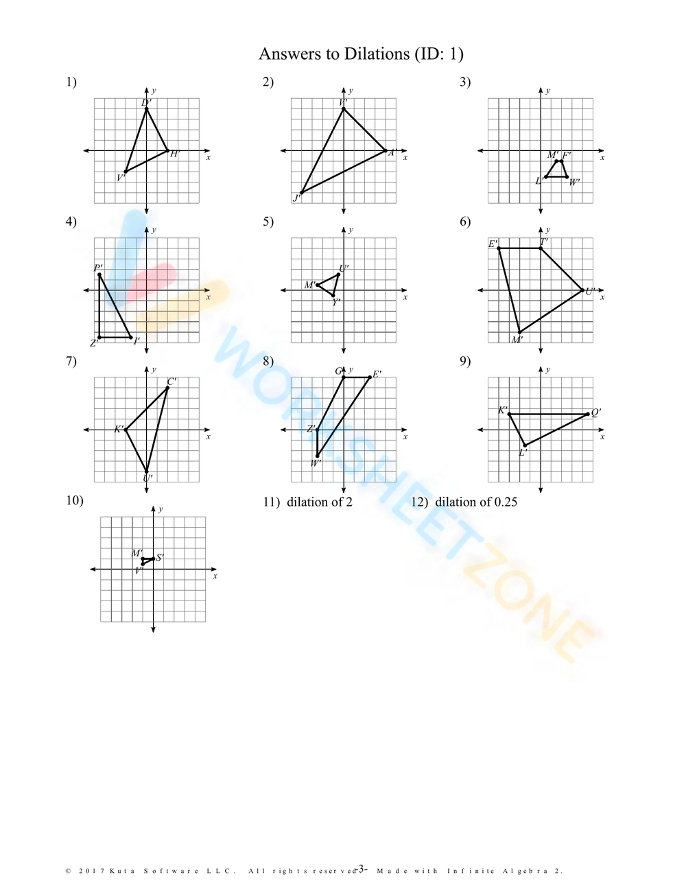 Infinite Algebra 2 Dilations Worksheet