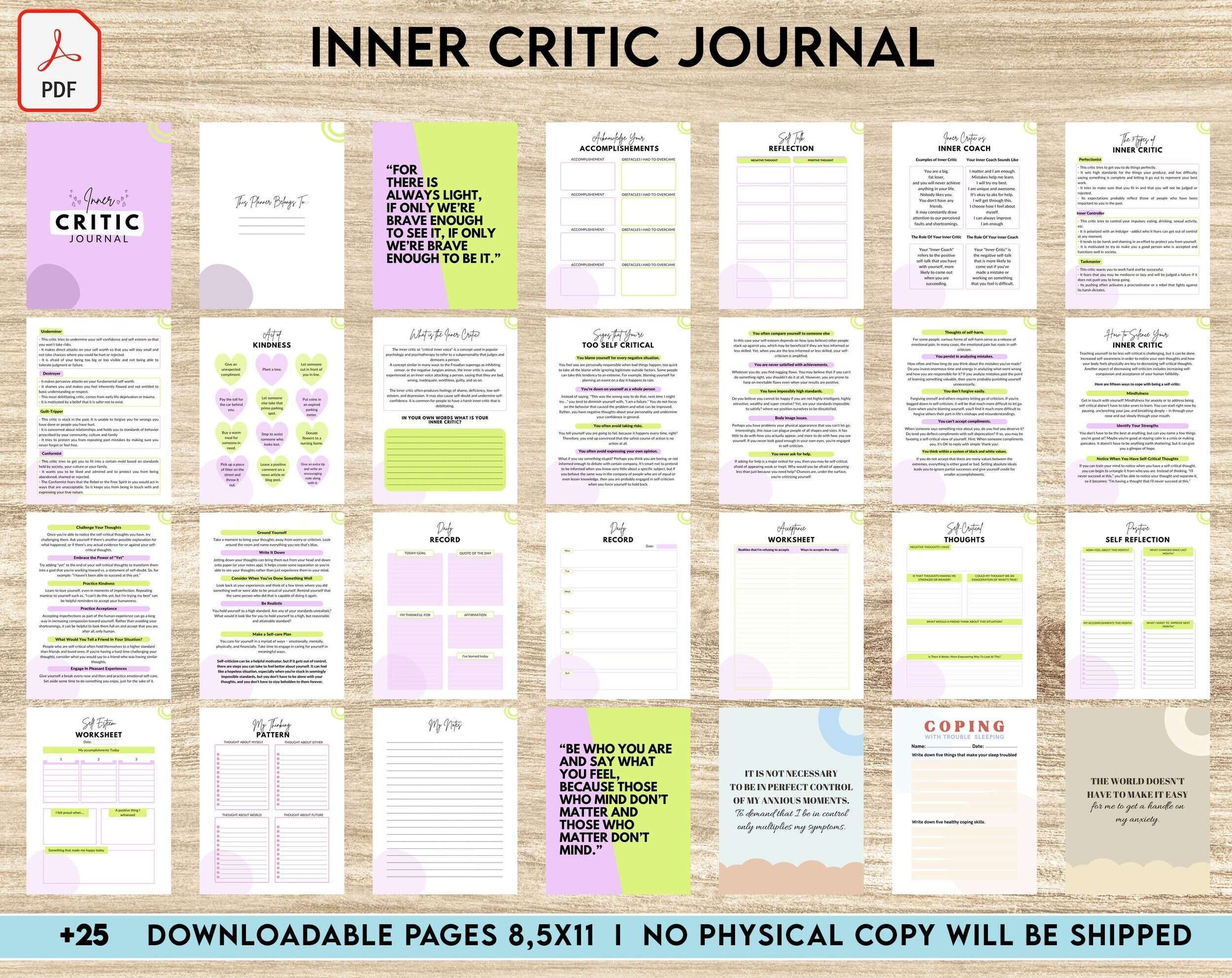 Inner Critic Worksheet Self Discovery Self Esteem Limiting Beliefs Digital Download PDF File 8 5x11 Inch Planners Weekly Inner Critic Worksheet Self Discovery Self Esteem Limiting Beliefs Digital Download PDF File 8 5x11 Inch Planners Weekly