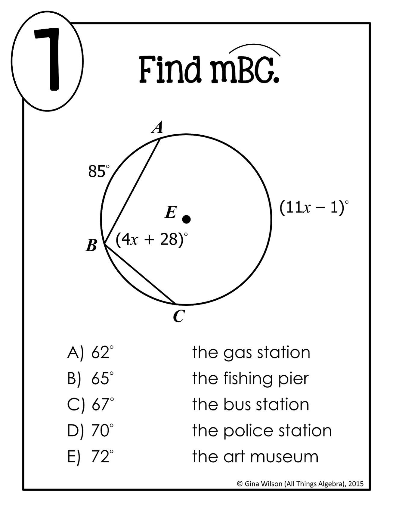 Inscribed Angles Math Lib Activity All Things Algebra Inscribed Angles Math Lib Activity All Things Algebra