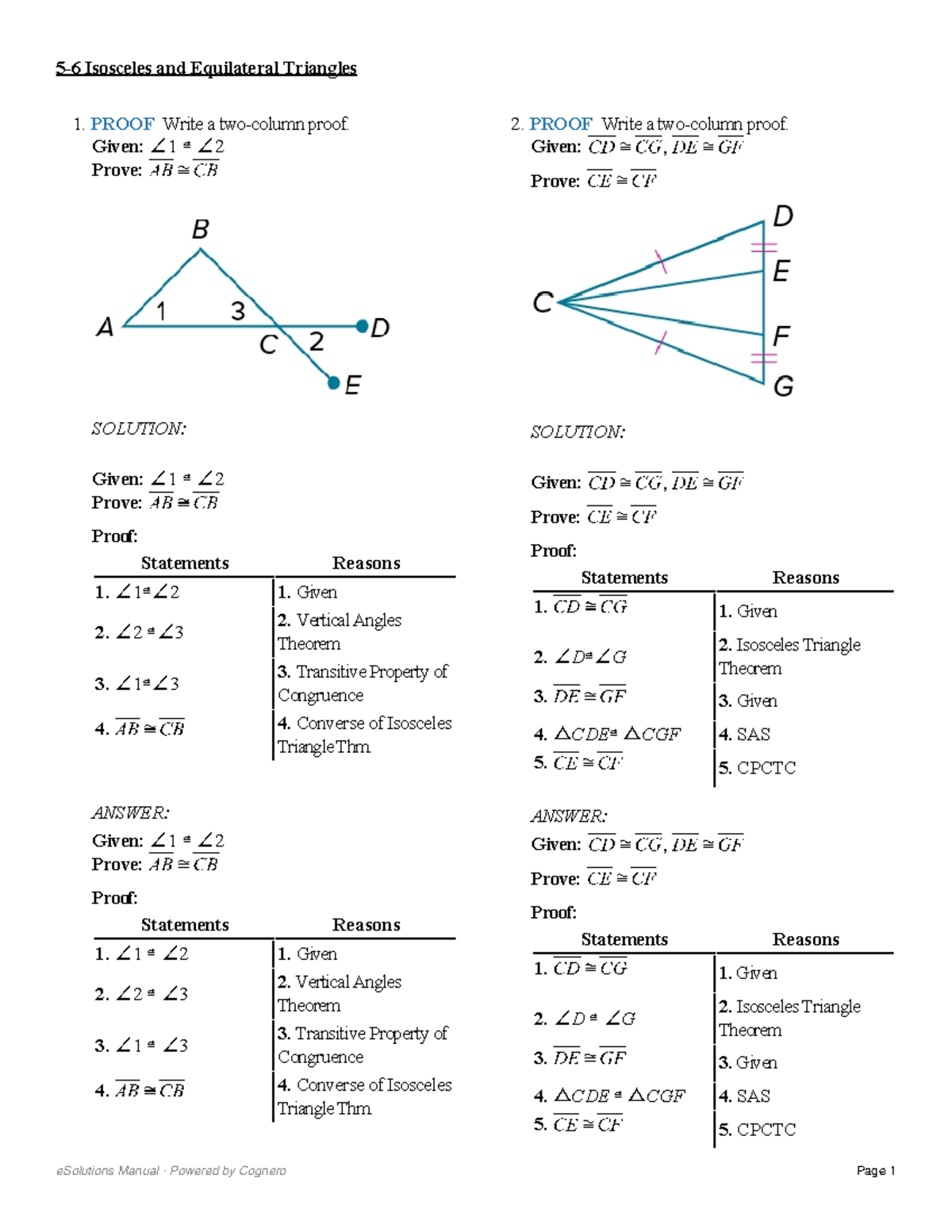 isosceles and equilateral triangles worksheet answers