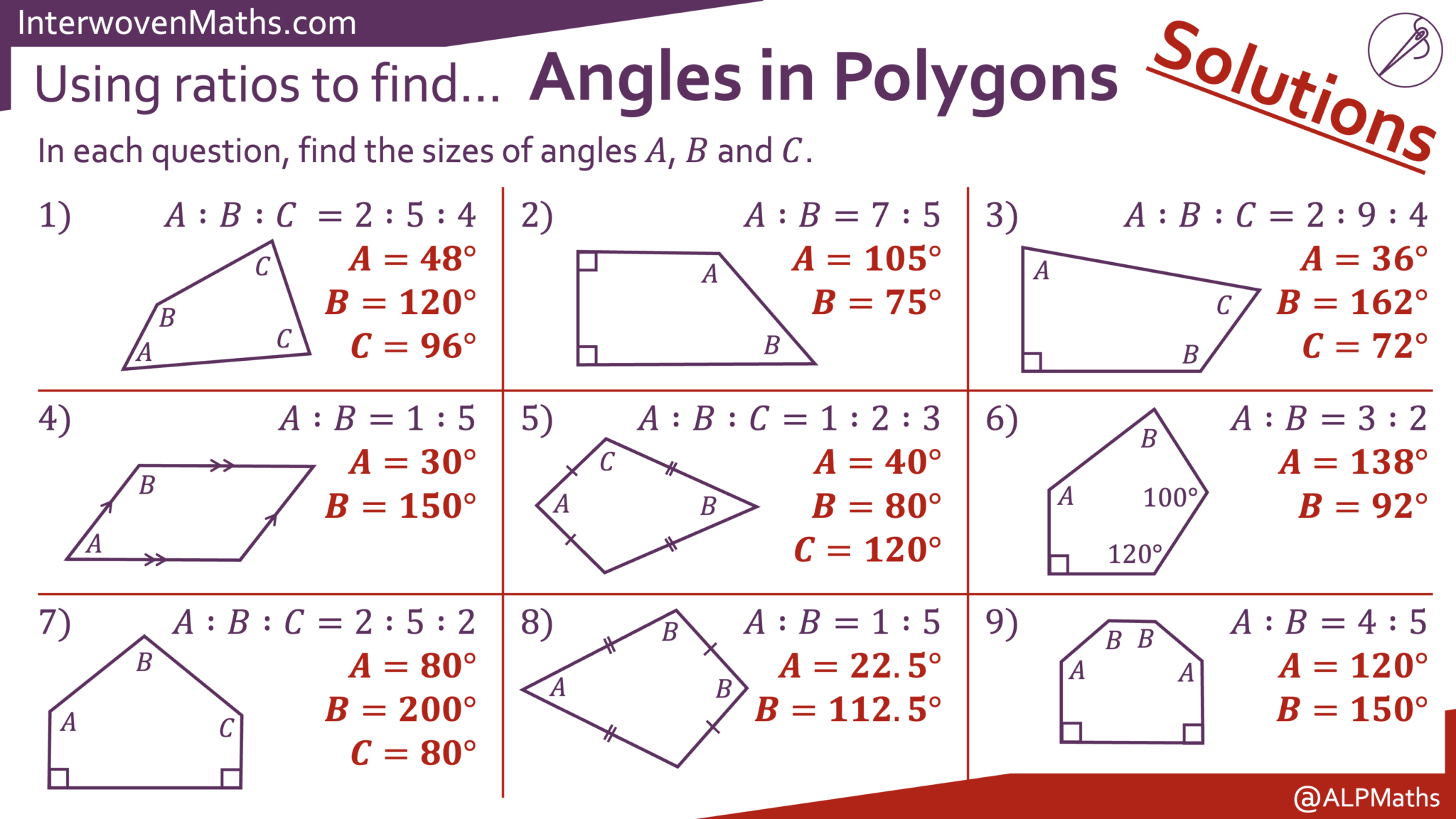 IW Using Ratios To Find Angles In Polygons Interwoven Maths