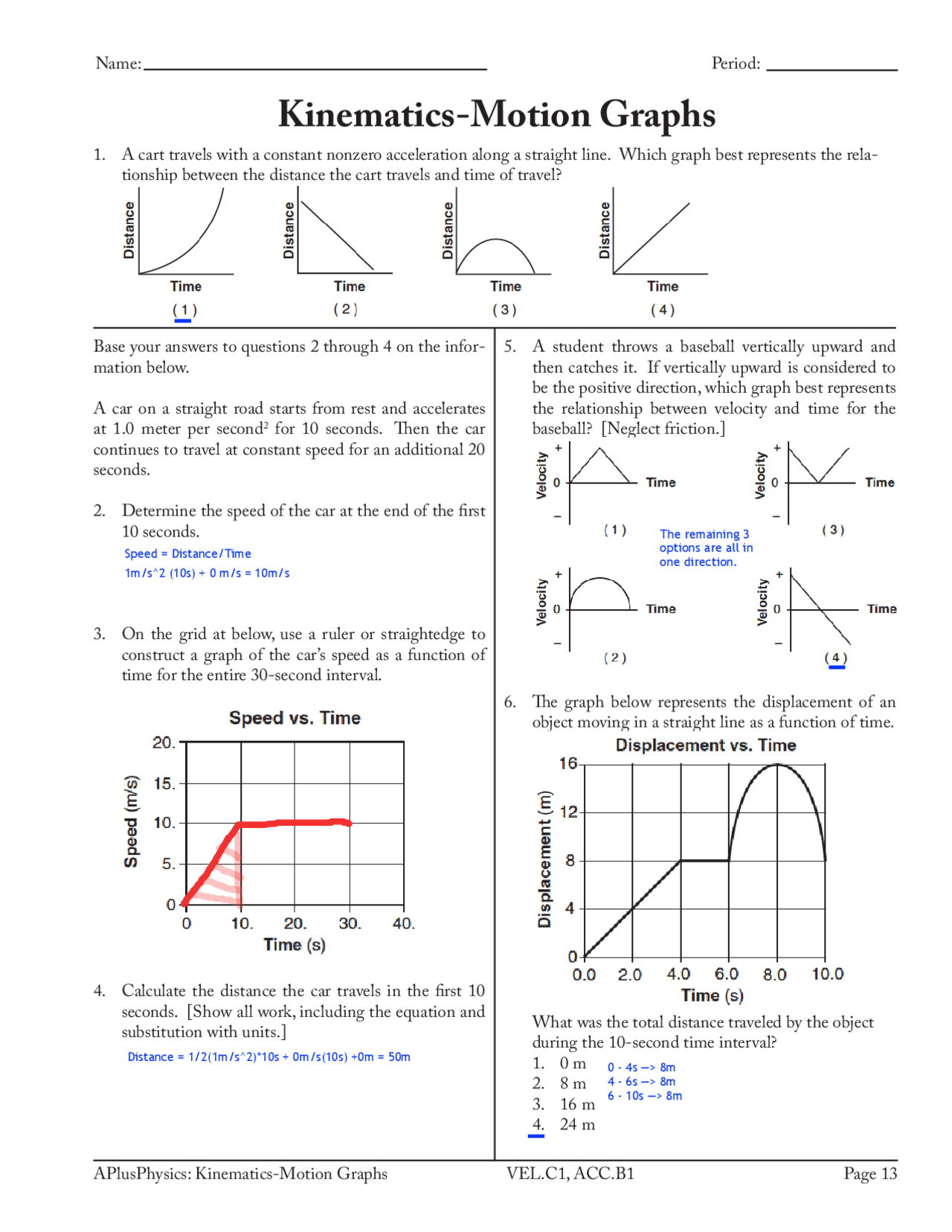 worksheet motion graphs answer key worksheet motion graphs answer key