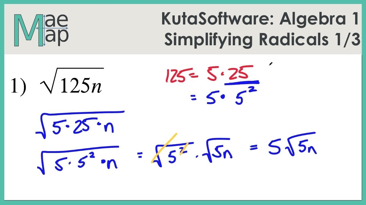 simplify radicals worksheet with answers