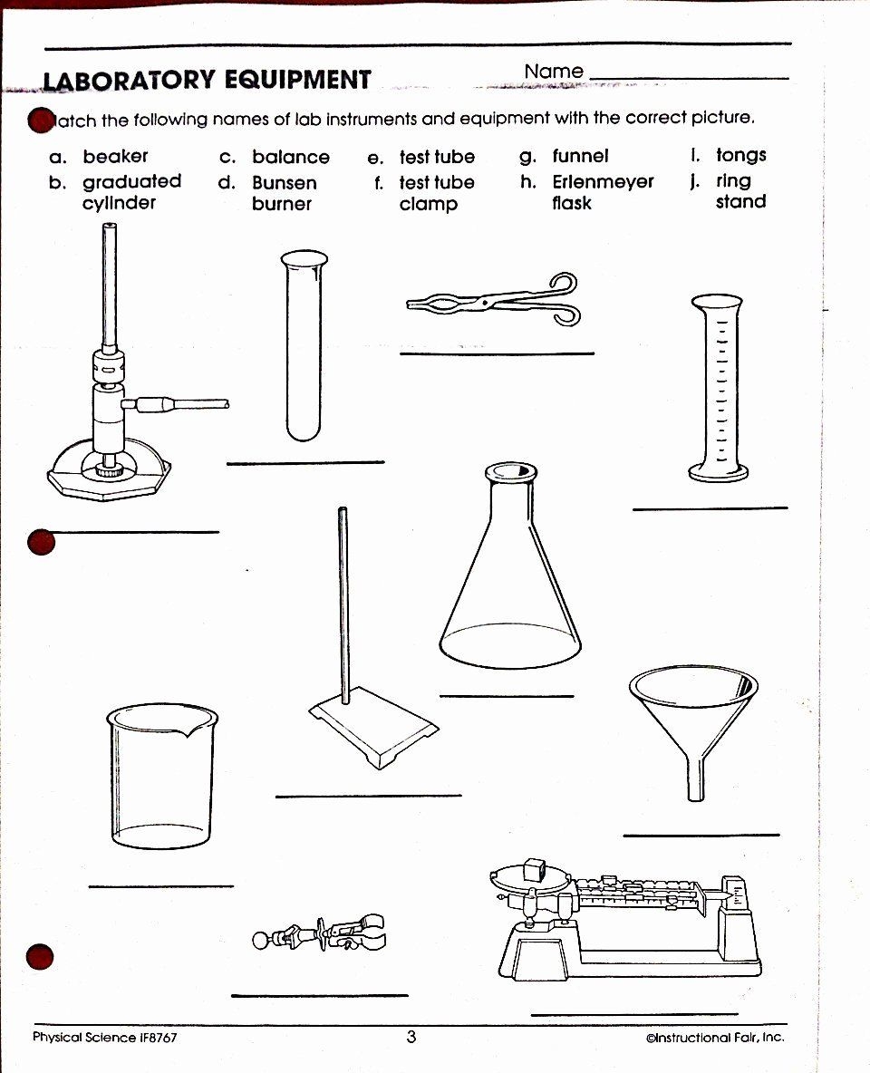 Lab Equipment Worksheet Answer Key New Lab Equipment Activity Worksheets Library