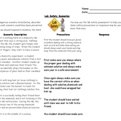 Lab Safety Scenarios Worksheet Preventing Harm In Chemistry Labs Studocu