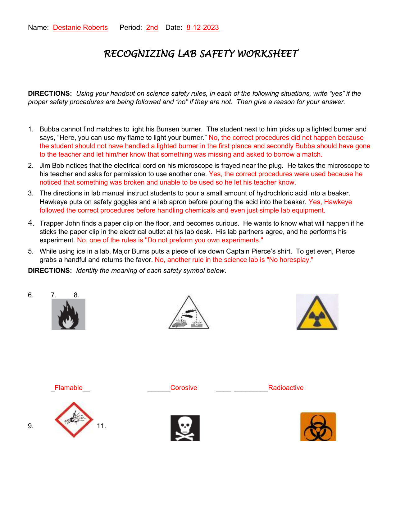 Lab Safety Worksheet Rules Symbols Practices Lab Safety Worksheet Rules Symbols Practices