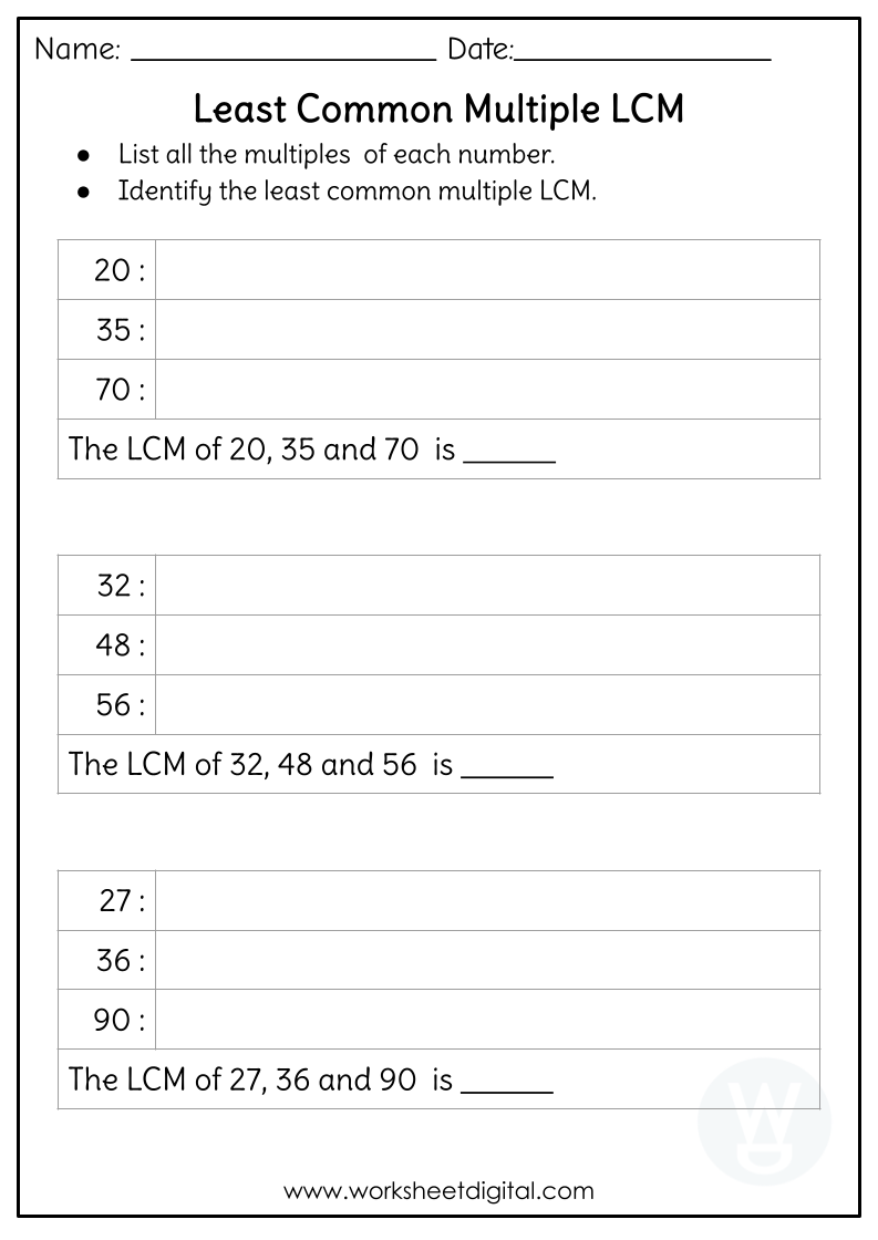 Least Common Multiple W2 Worksheet Digital 1 Teacher Made Resources Least Common Multiple W2 Worksheet Digital 1 Teacher Made Resources