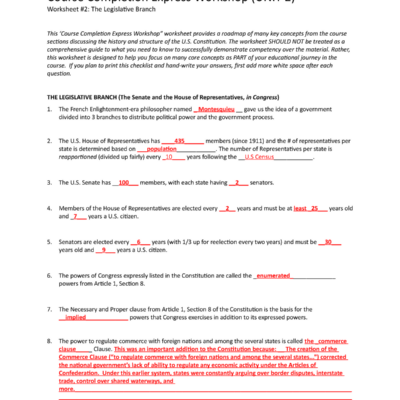 Legislative Branch Worksheet C963 WGU Studocu Worksheets Library