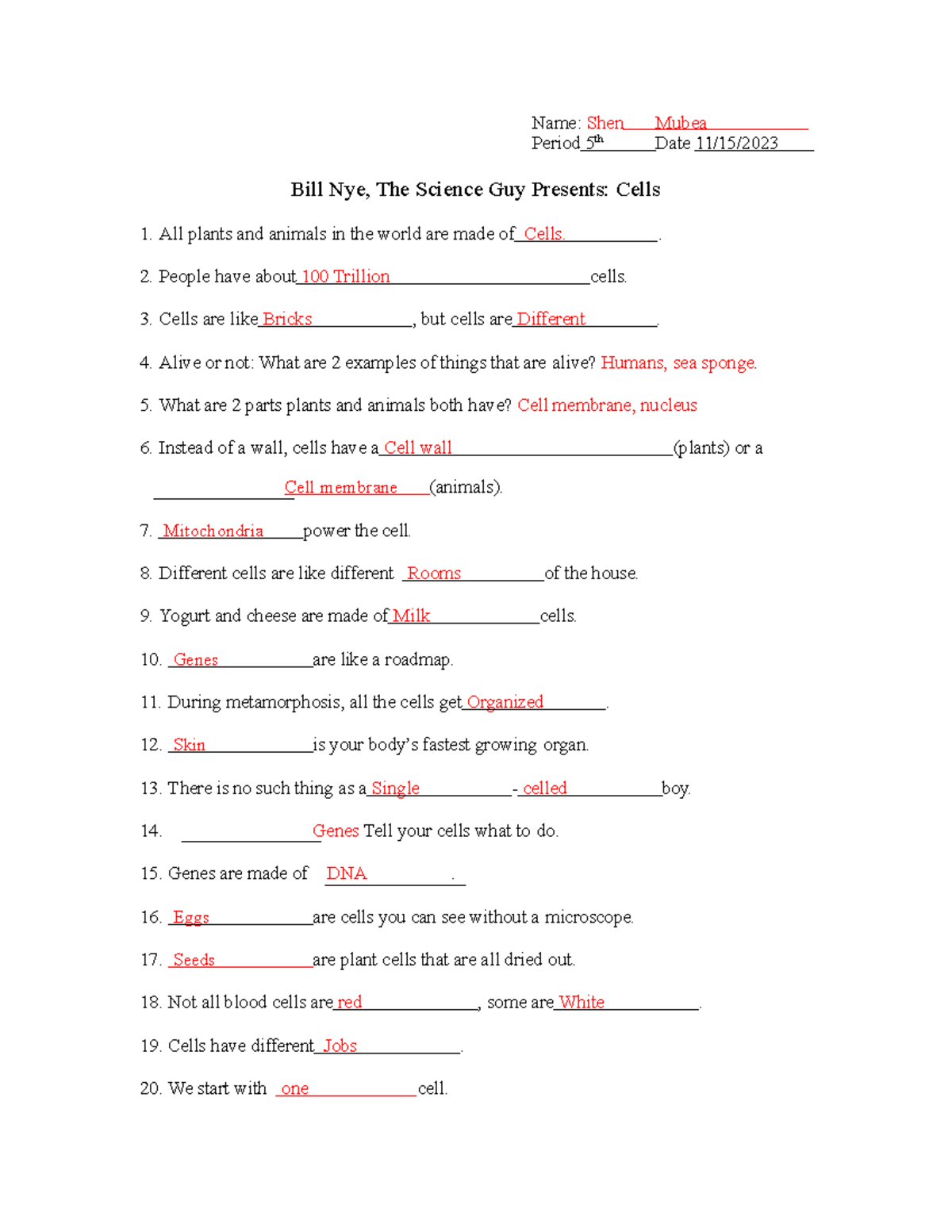 bill nye chemical reactions worksheet answers