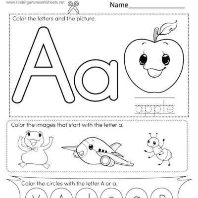 Letter A Coloring Worksheet Free Printable Digital PDF