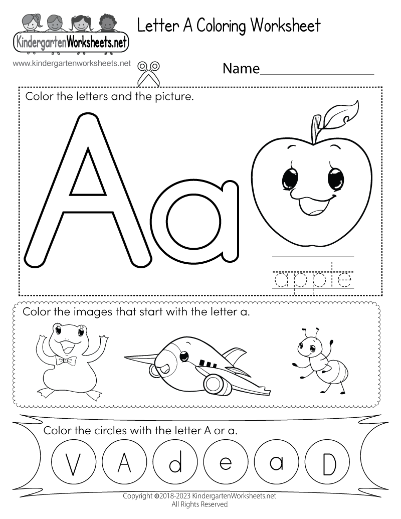 free printable a worksheets