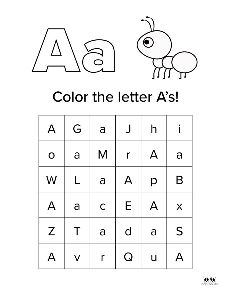 Letter A Worksheets 50 FREE Printables Printabulls Letter A Worksheets 50 FREE Printables Printabulls