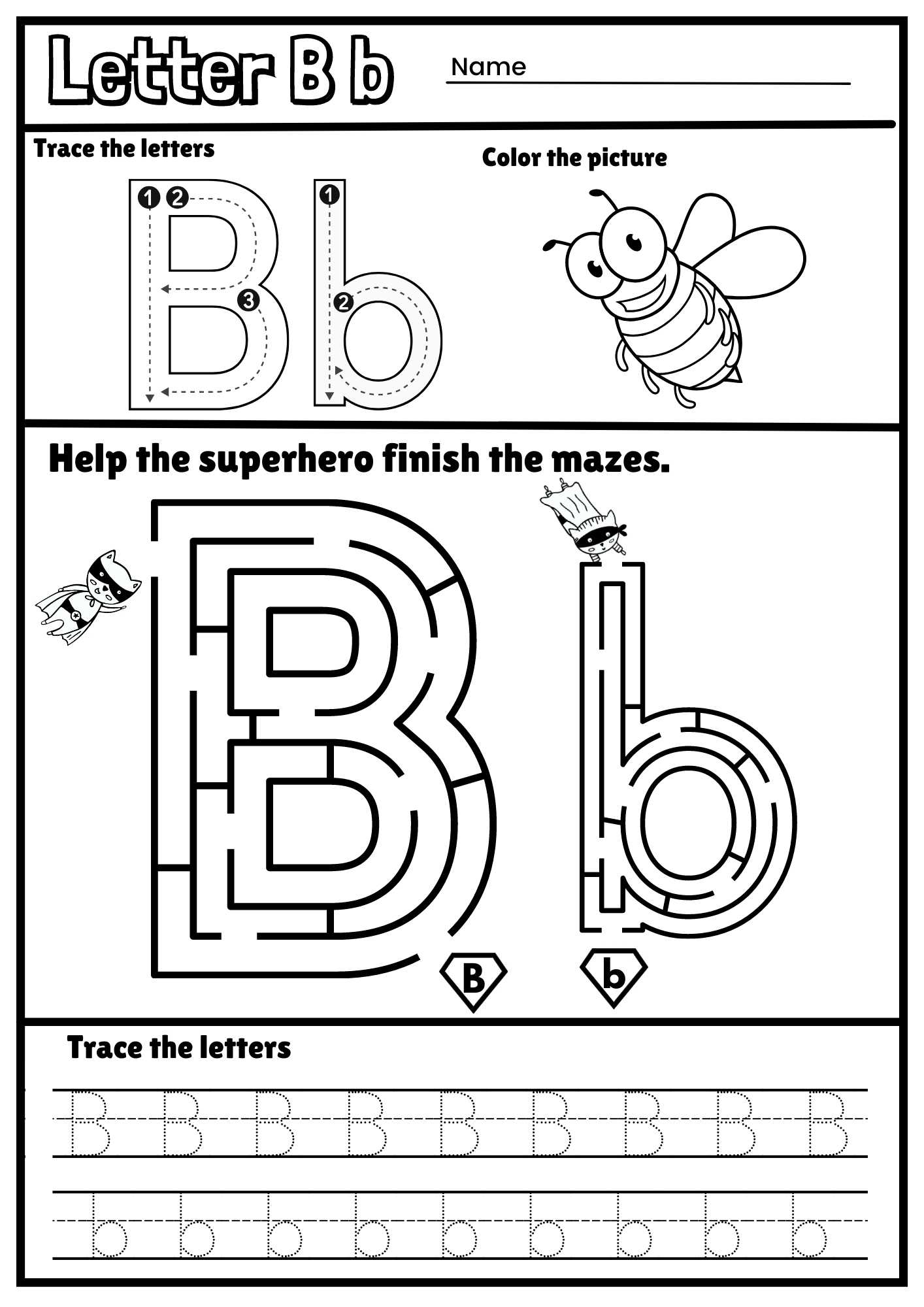 tracing letters b tracing letters b