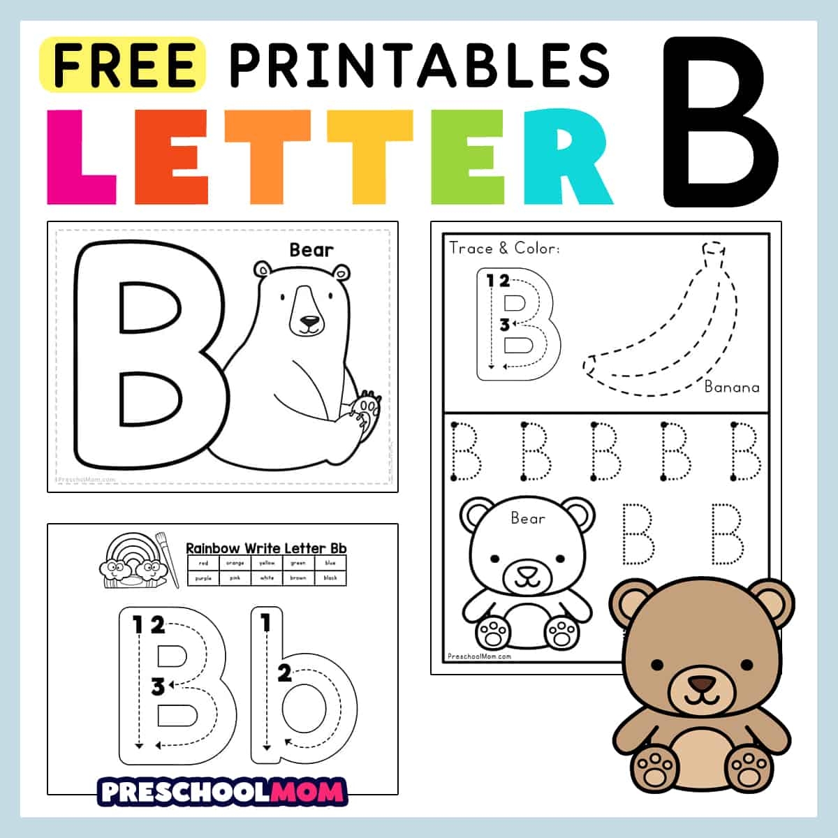 letter b traceable worksheets