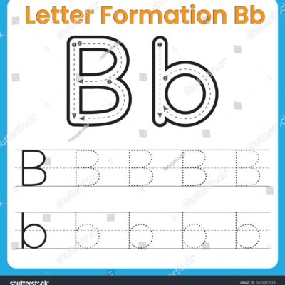 Letter B Tracing Worksheet Kids Uppercase Stock Vector Royalty Free 2631072913 Shutterstock