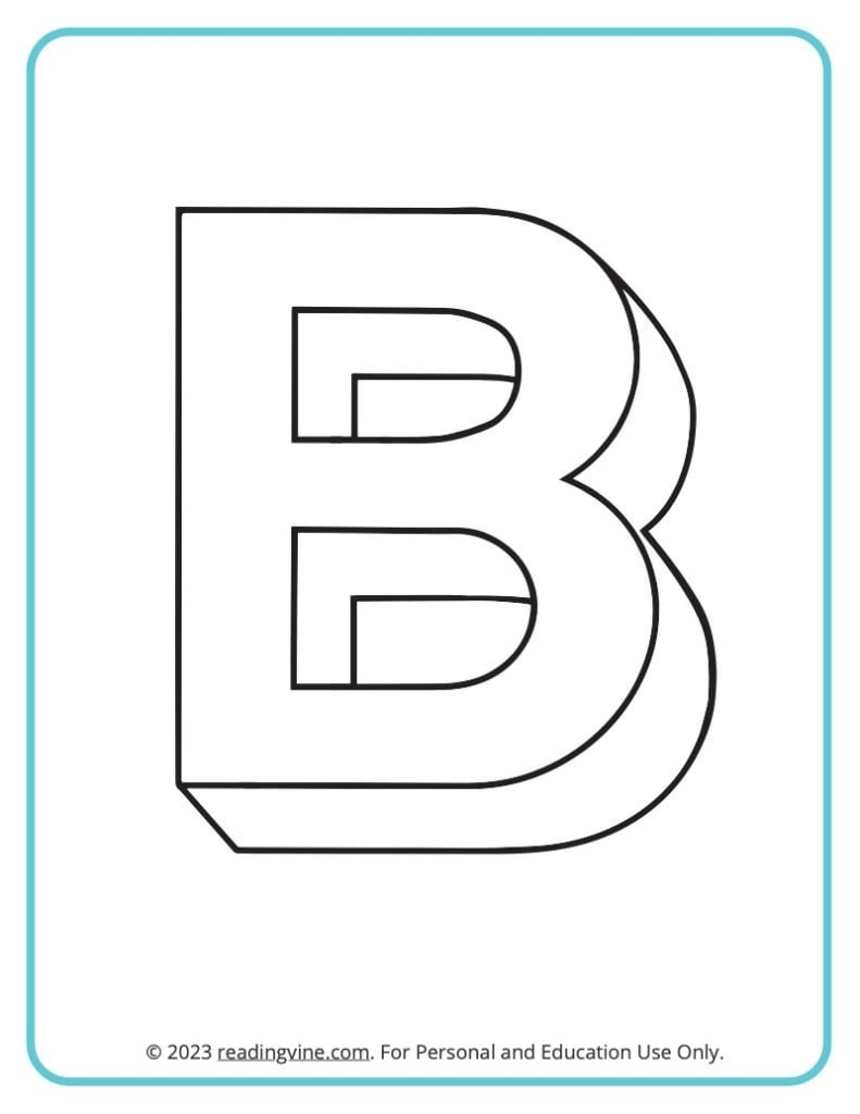 letter b print out letter b print out