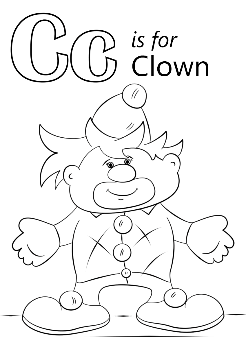 Letter C Is For Clown Coloring Page Free Printable Letter C Is For Clown Coloring Page Free Printable