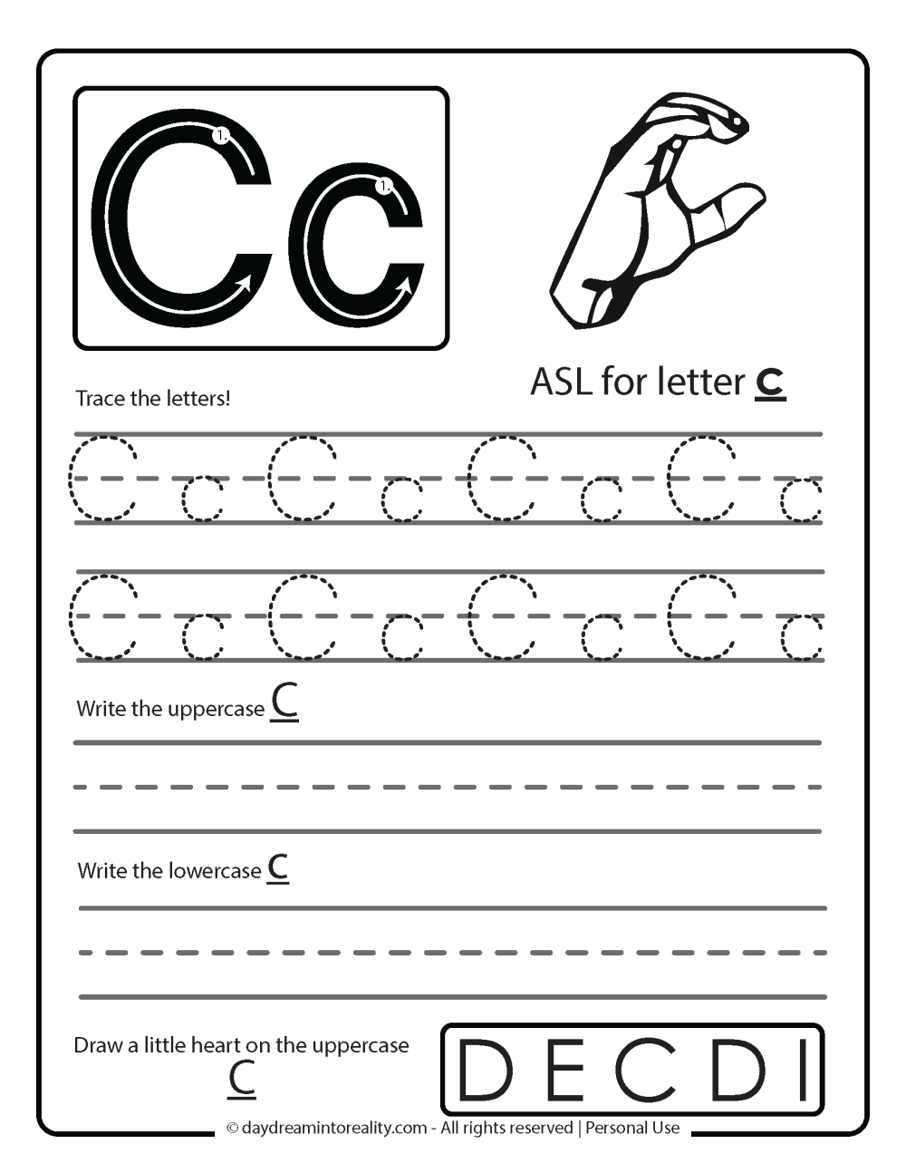 Letter C Worksheets 55 Free PDF Printables Daydream Into Reality