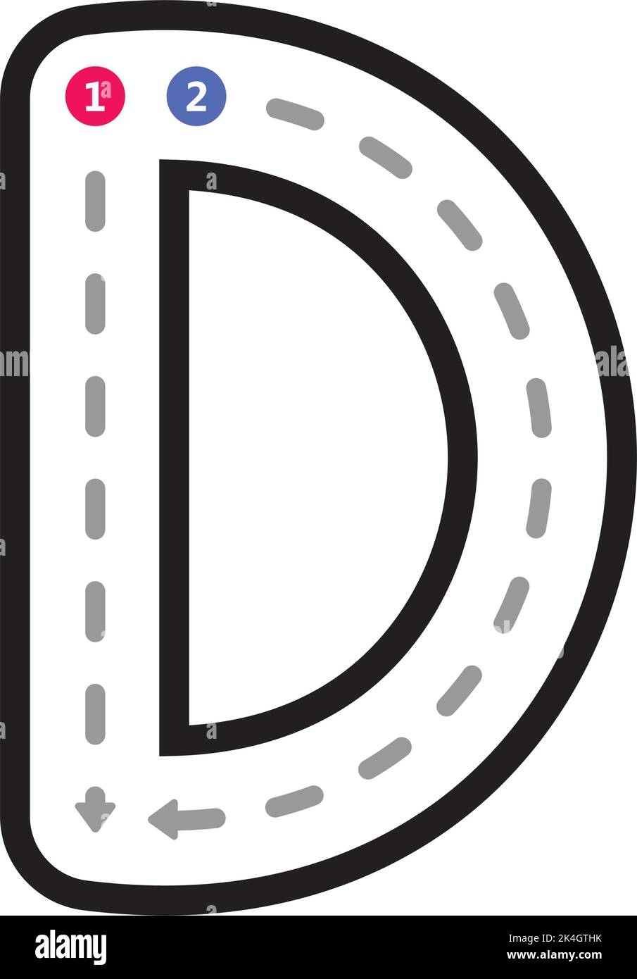 Letter D Tracing Cut Out Stock Images Pictures Alamy