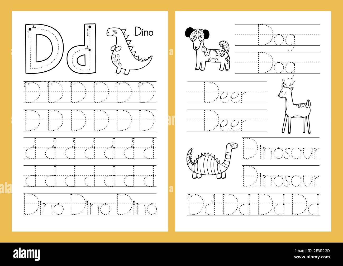 letter d tracing page