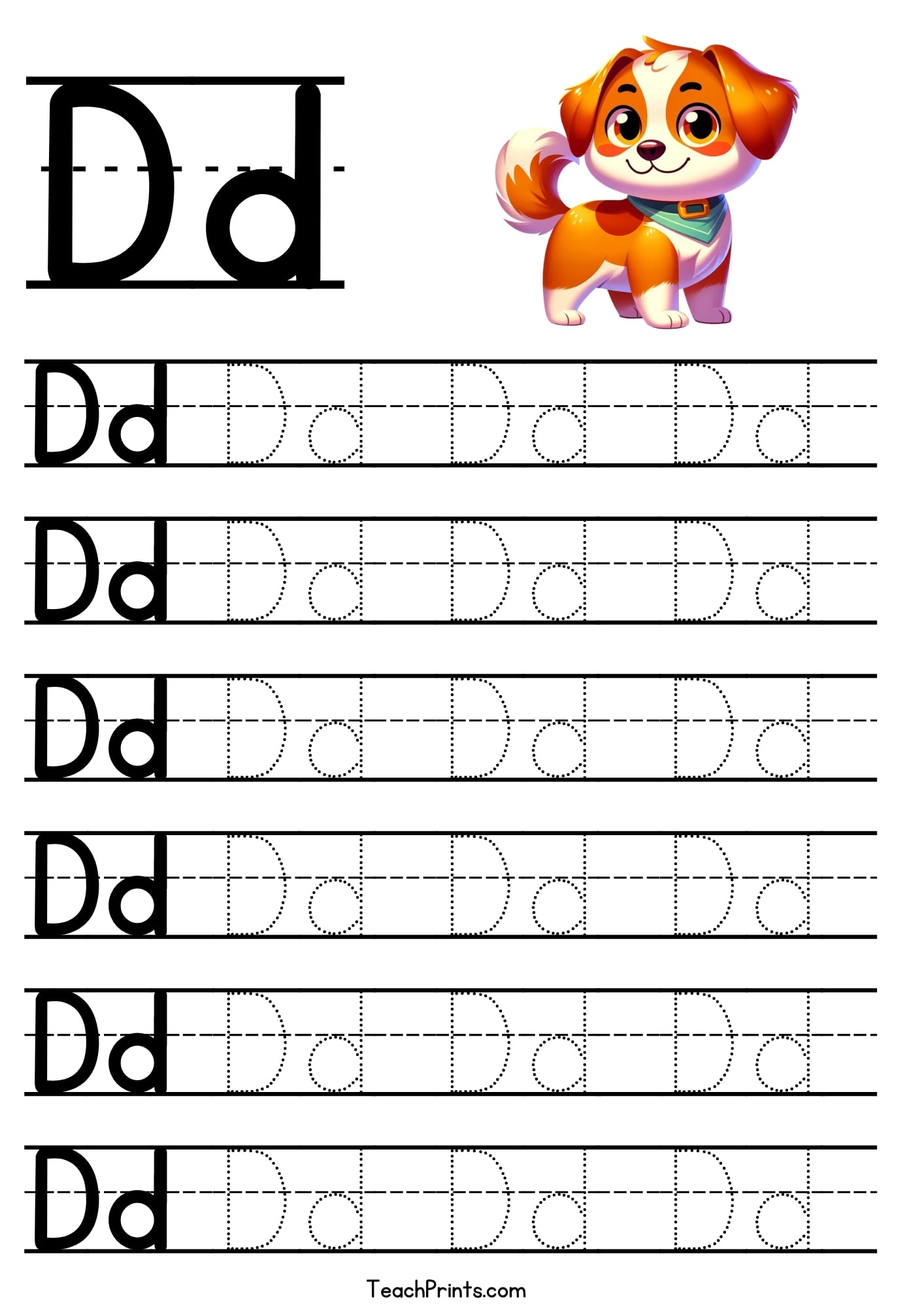 Letter D Tracing Worksheet Free Printables Teach Prints Letter D Tracing Worksheet Free Printables Teach Prints