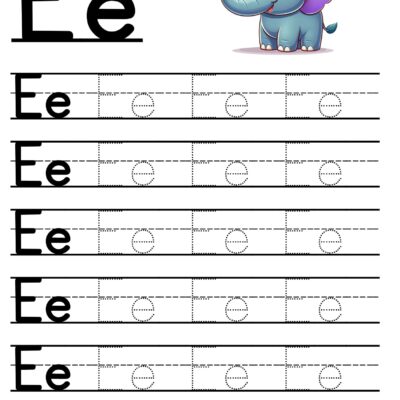 Letter E Tracing Worksheet Free Printables Teach Prints