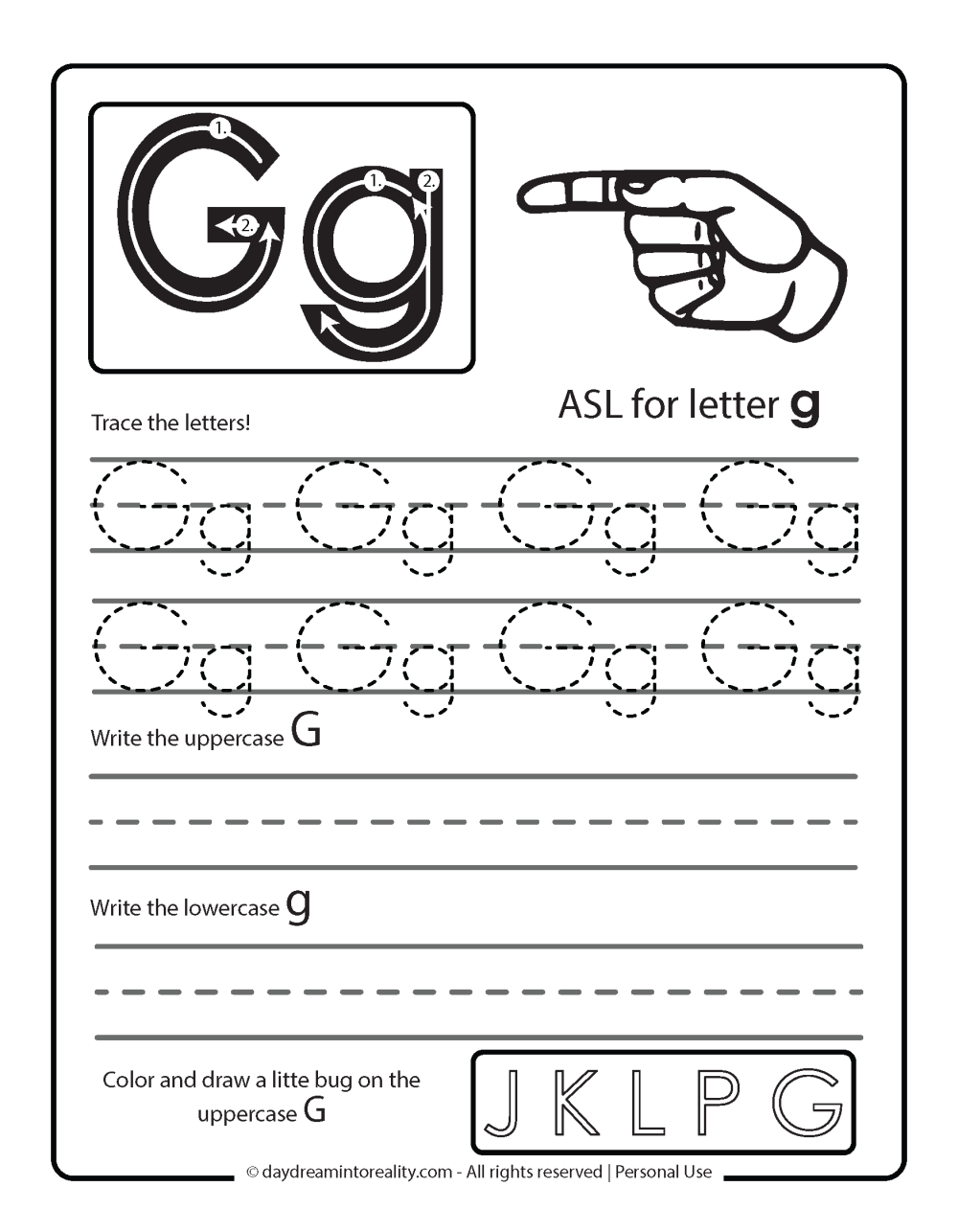 Letter G Worksheets 55 Free PDF Printables Daydream Into Reality
