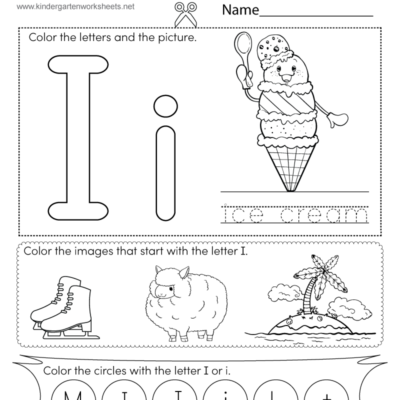 Letter I Coloring Worksheet Free Printable Digital PDF