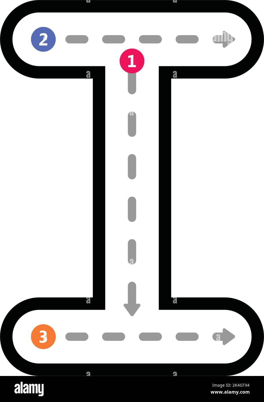 Letter I Tracing Cut Out Stock Images Pictures Alamy