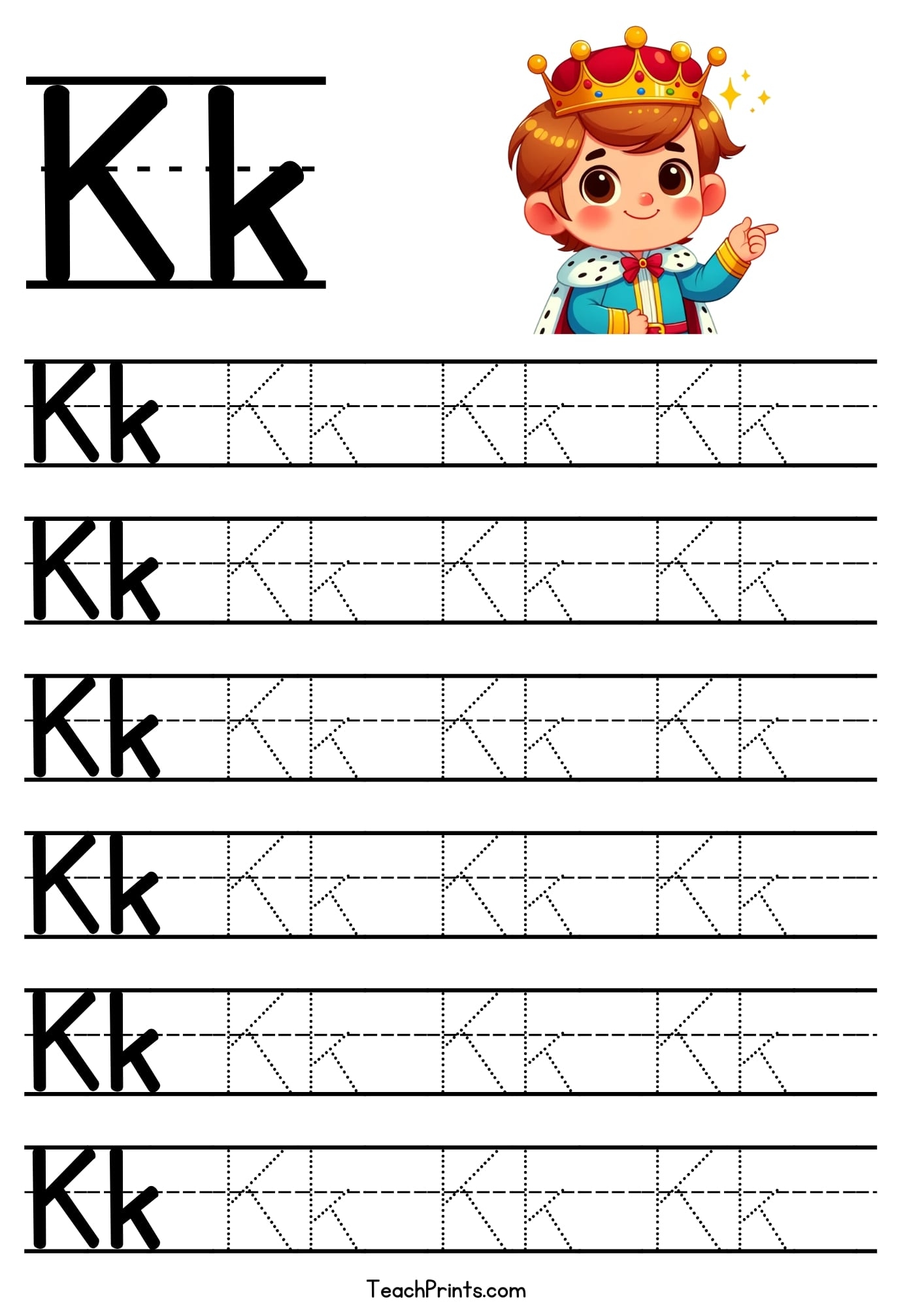 Letter K Tracing Worksheet Free Printables Teach Prints Letter K Tracing Worksheet Free Printables Teach Prints