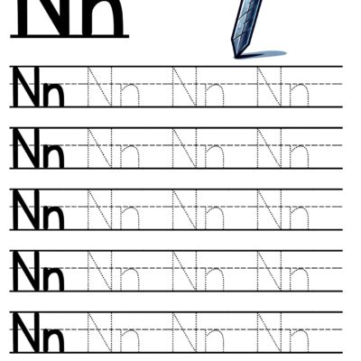 Letter N Tracing Worksheet Free Printables Teach Prints