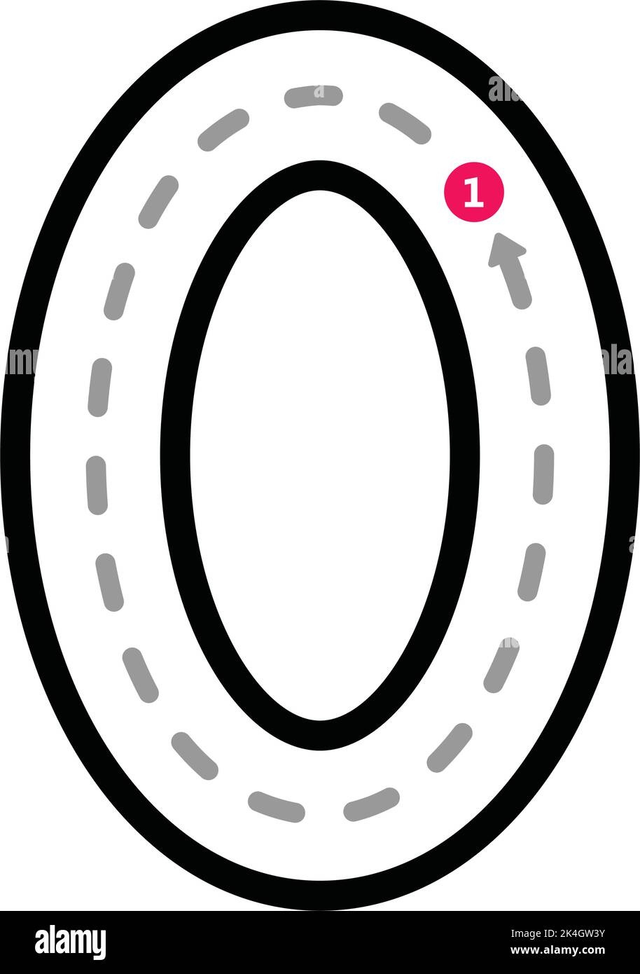 Letter O Tracing Cut Out Stock Images Pictures Alamy