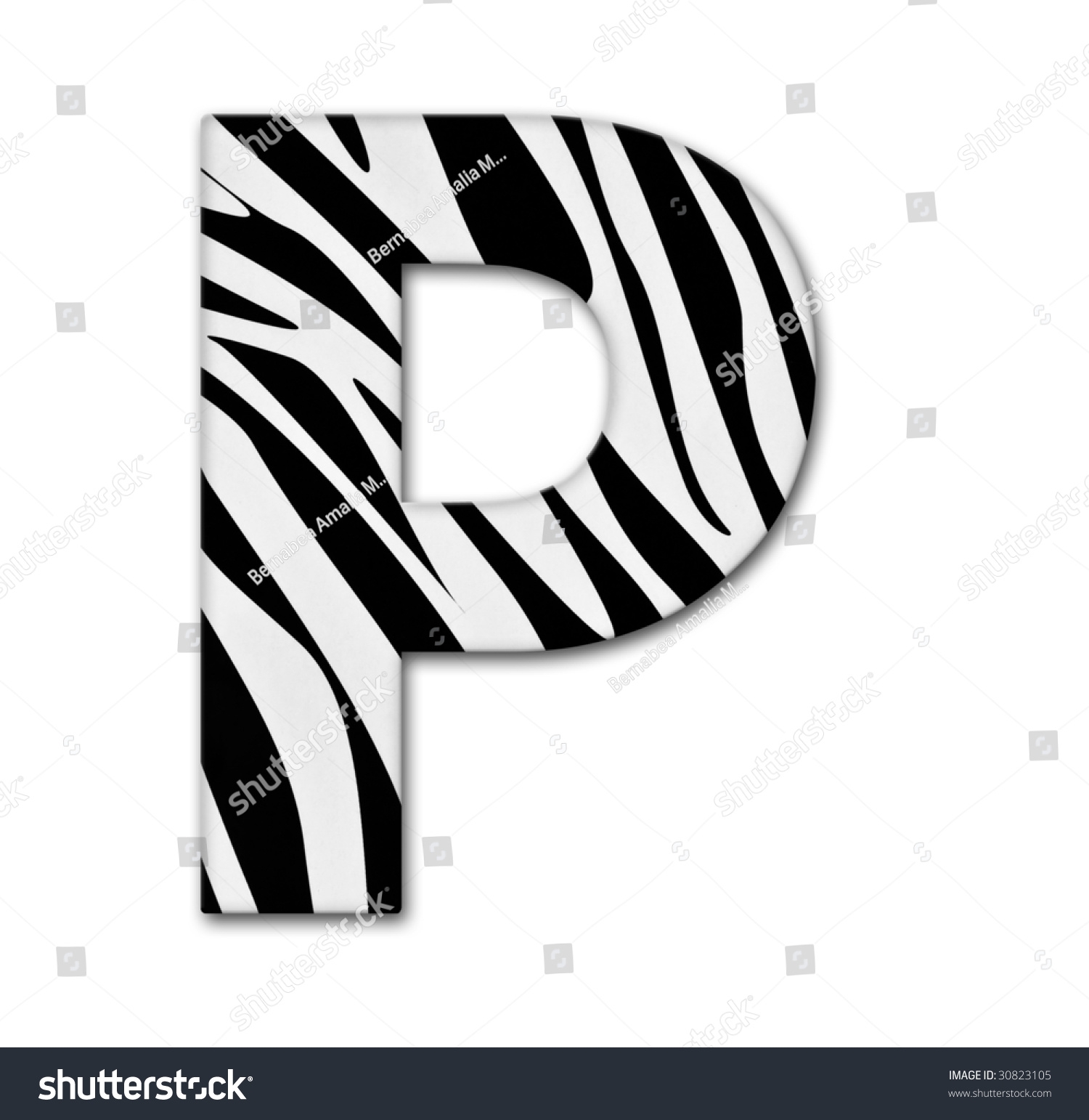 Letter P Alphabet Made Animal Print Stock Photo 30823105 Shutterstock