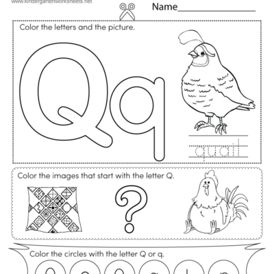 Letter Q Coloring Worksheet Free Printable Digital PDF