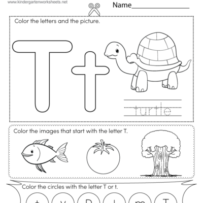 Letter T Coloring Worksheet Free Printable Digital PDF