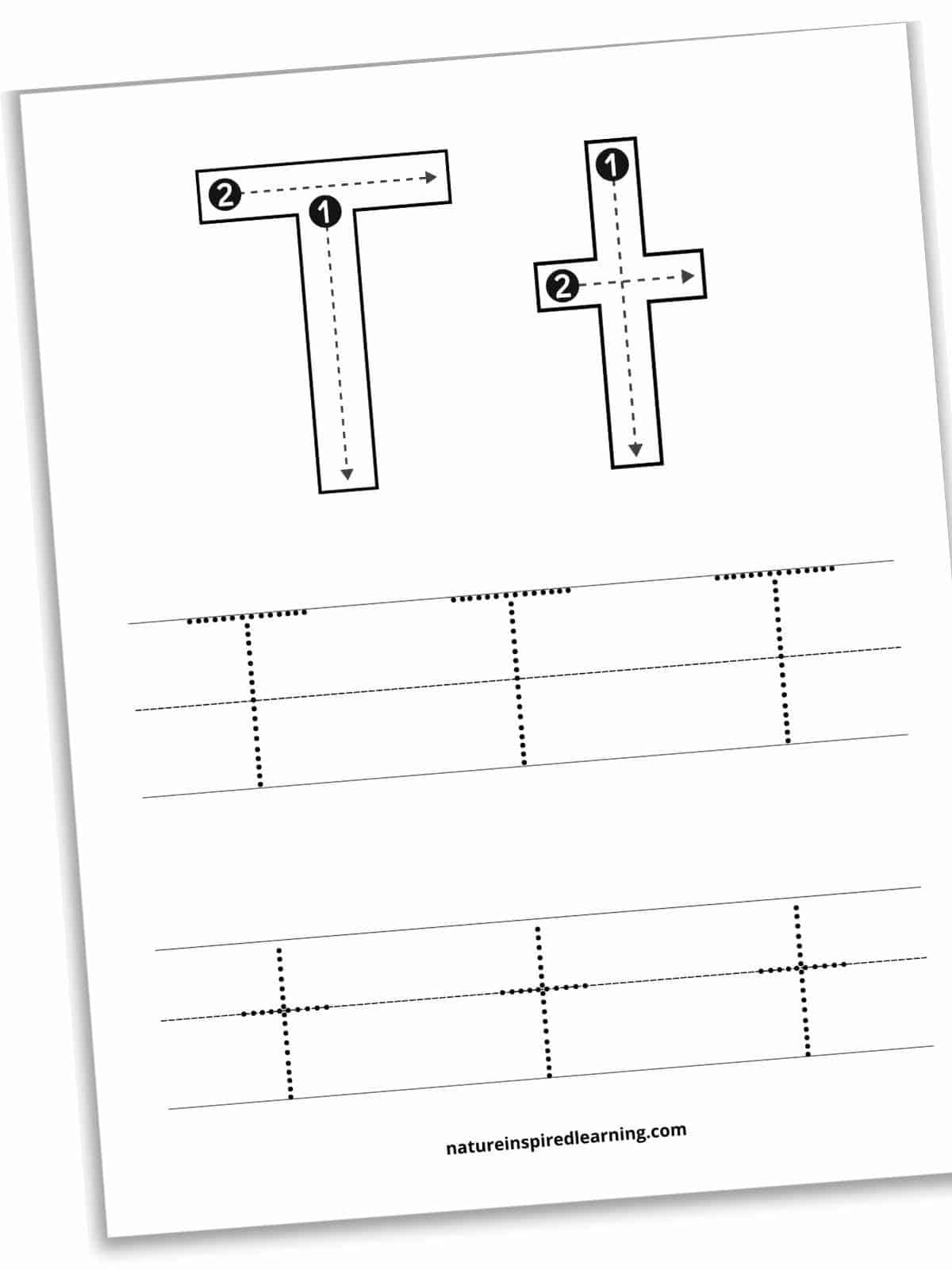 Letter T Tracing Worksheets Free Nature Inspired Learning