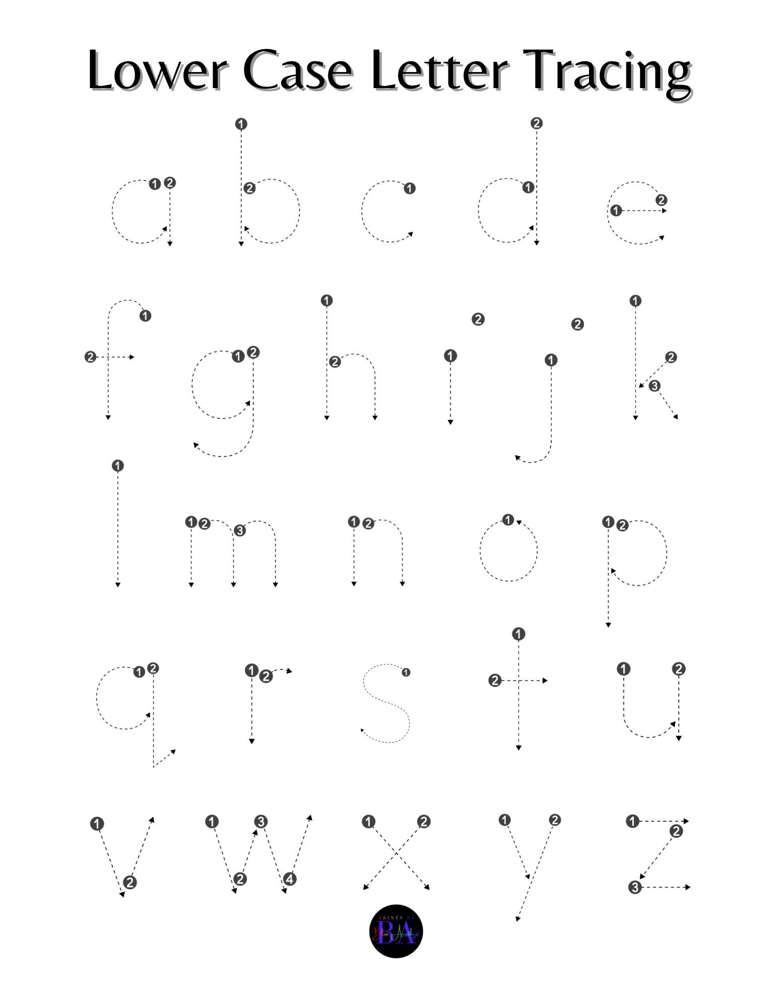 Letter Tracing Lower Case Etsy