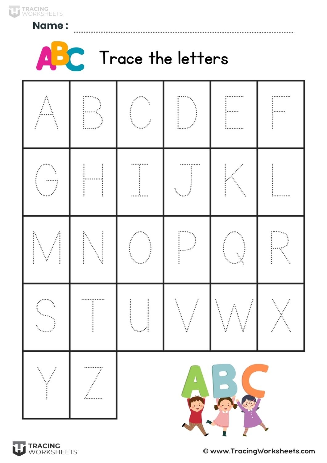 trace alphabet worksheets trace alphabet worksheets