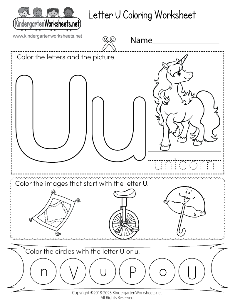 Letter U Coloring Worksheet Free Printable Digital PDF Letter U Coloring Worksheet Free Printable Digital PDF
