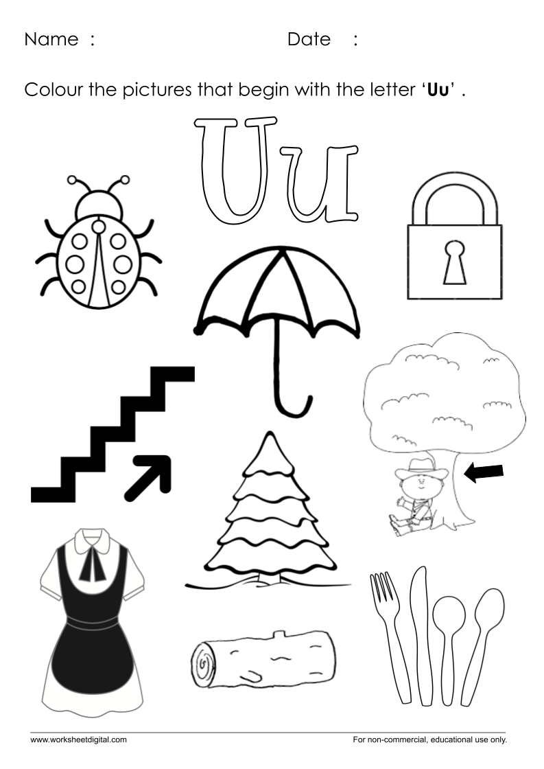 letter u worksheet
