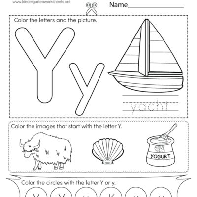 Letter Y Coloring Worksheet Free Printable Digital PDF
