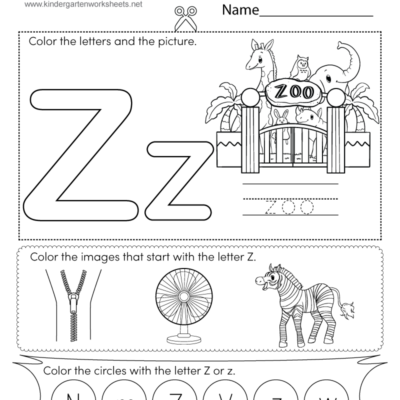 Letter Z Coloring Worksheet Free Printable Digital PDF