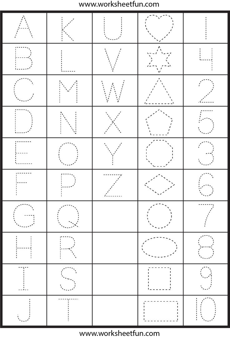 trace letters and numbers