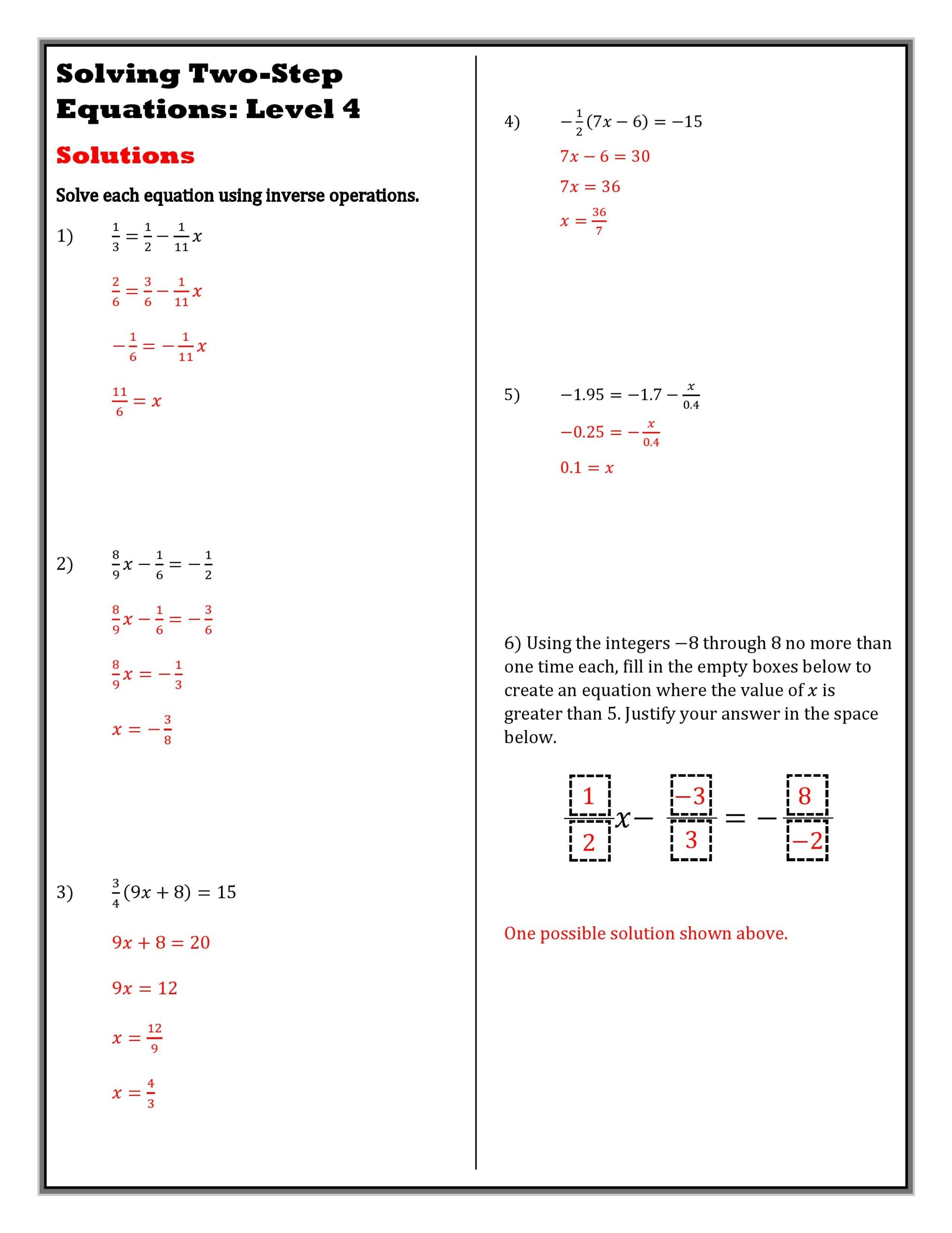 Level Ups 7th Grade Solving Two Step Equations Made By Teachers Level Ups 7th Grade Solving Two Step Equations Made By Teachers