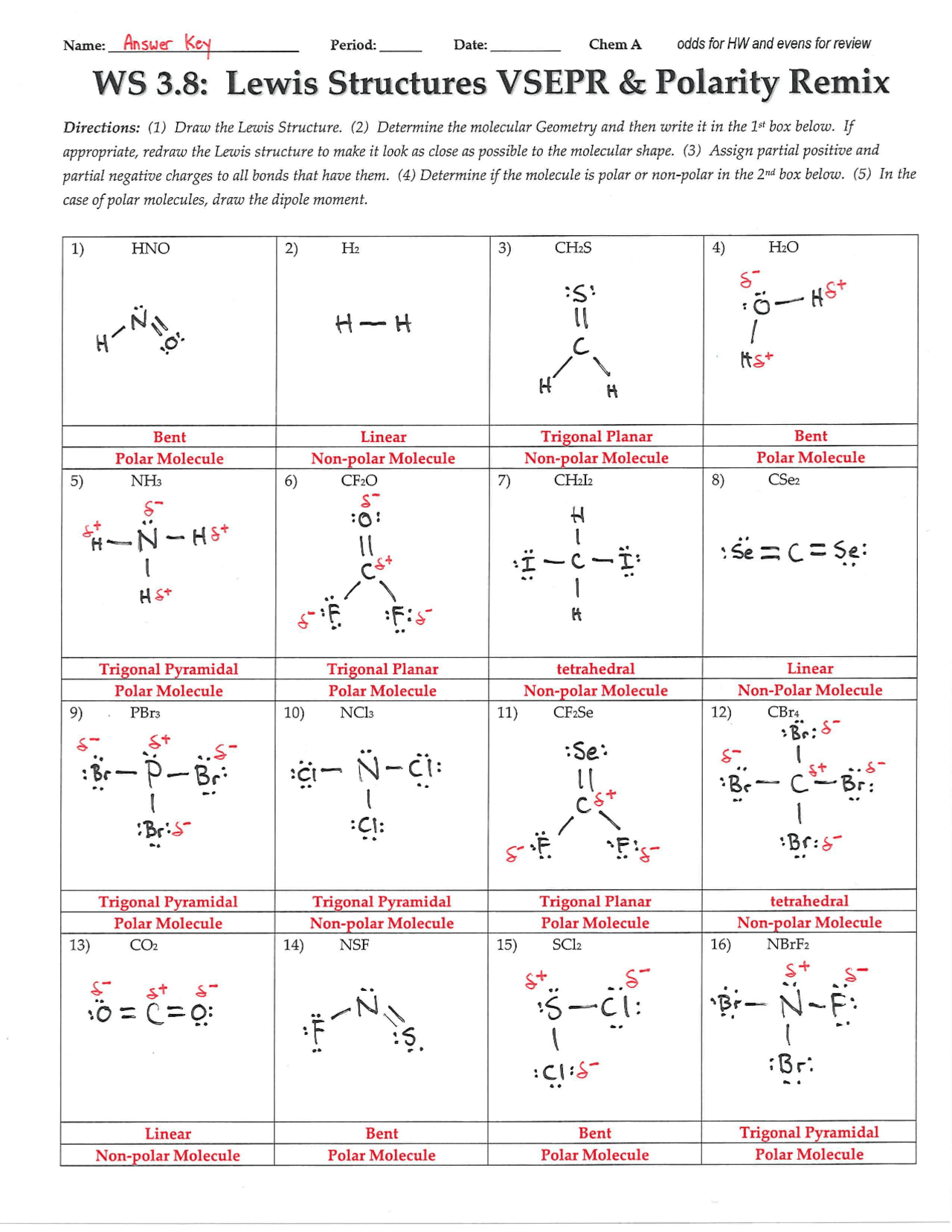 Lewis Structures VSEPR And Polarity Chemistry Worksheet Schemes And Mind Maps Geometry Docsity Lewis Structures VSEPR And Polarity Chemistry Worksheet Schemes And Mind Maps Geometry Docsity