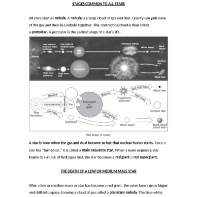 Life Cycle Of Stars Worksheet Astronomy 101 Studocu
