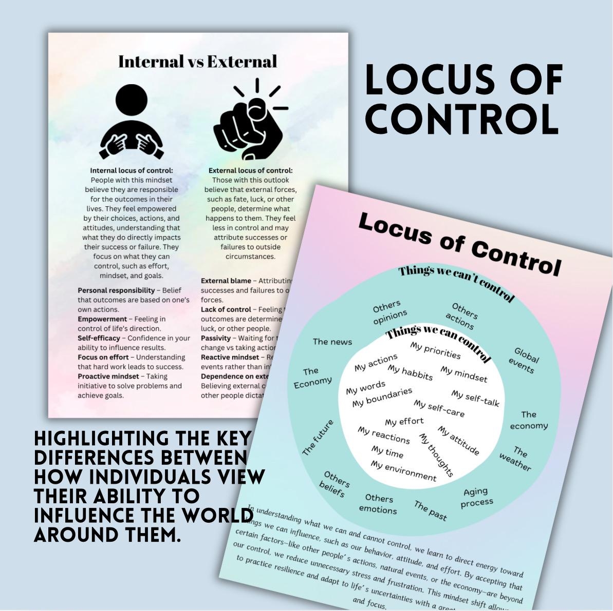 Locus Of Control Handout Therapy Coaching Tool printable PDF Etsy
