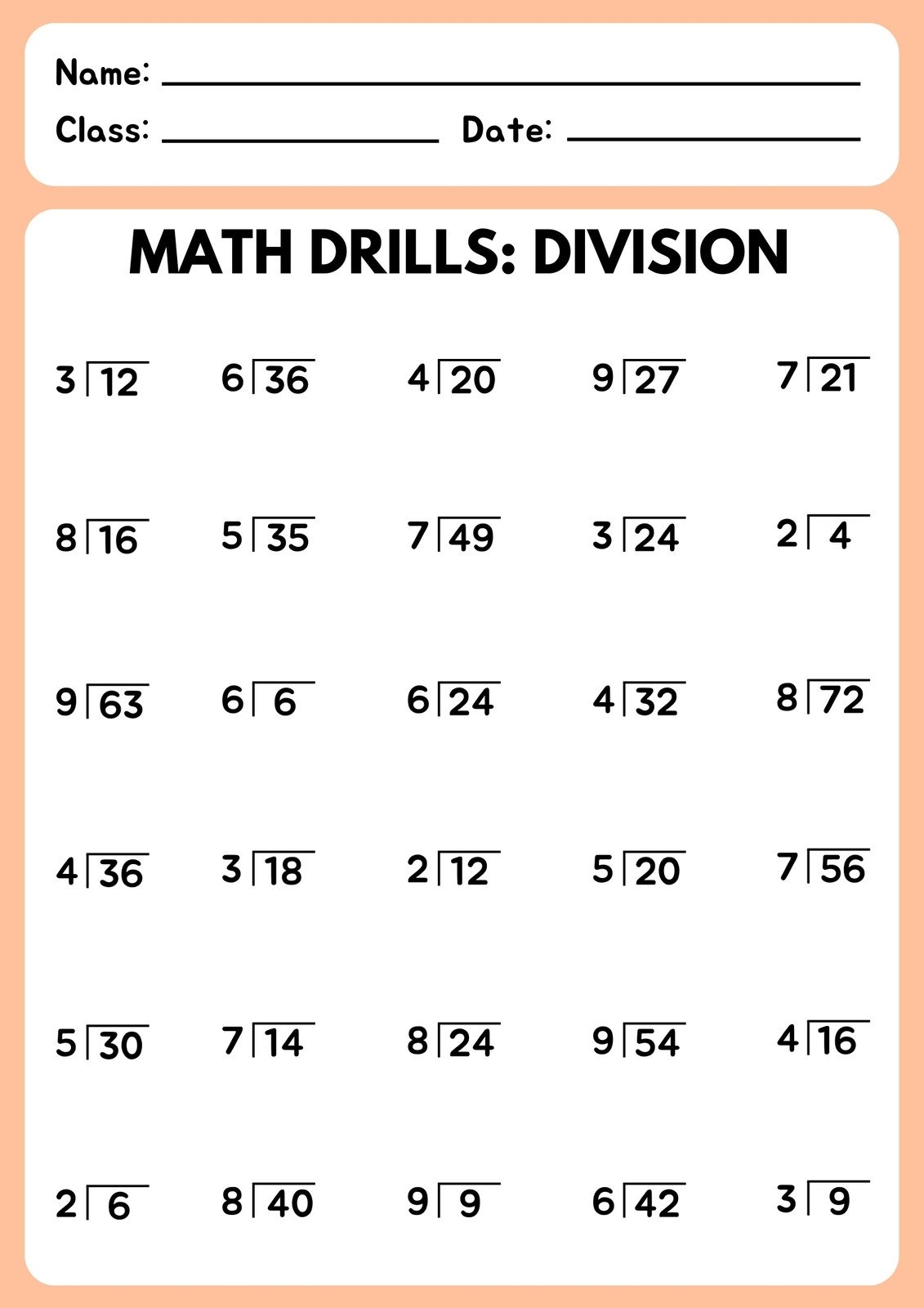 simple division worksheets pdf
