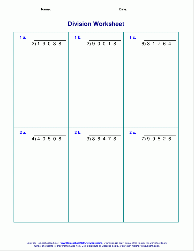 Long Division Worksheets For Grades 4 6 Worksheets Library
