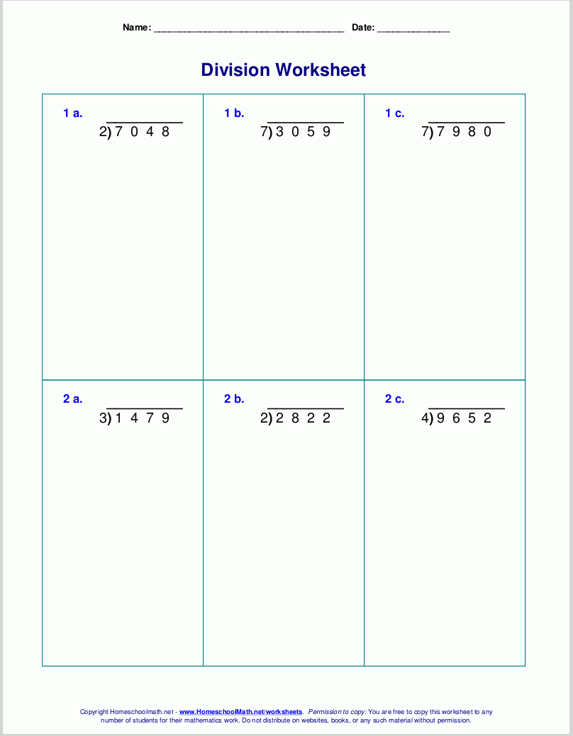 Long Division Worksheets For Grades 4 6 Worksheets Library
